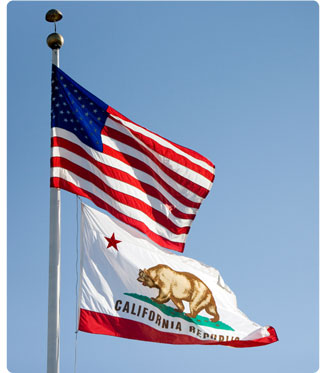 Coverage Area Page Image - the CA & USA Flags